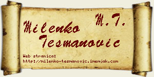 Milenko Tešmanović vizit kartica